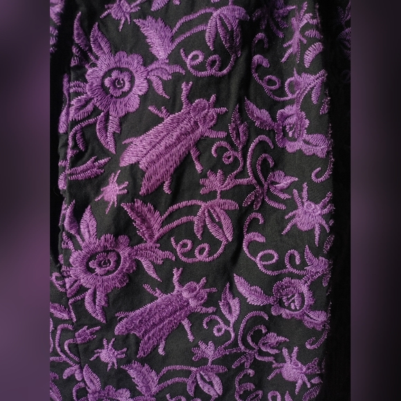 Betsey Johnson Purple Embroidered Insect Pencil Dress y2k S - Picture 5 of 5